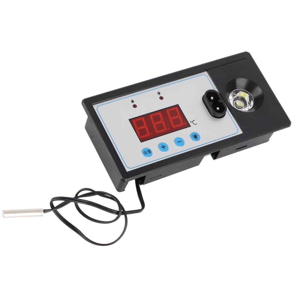 Thermostat Hatcher d'Œufs Numérique Ego, Machine à Couver Automatique Intelligente en ABS Contrôleur de Température avec Lumière et Cordon d'Alimentation pour l'Incubation