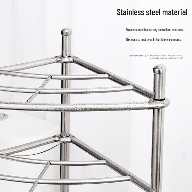 Stainless Steel 8-Tier Triangular Storage Shelf