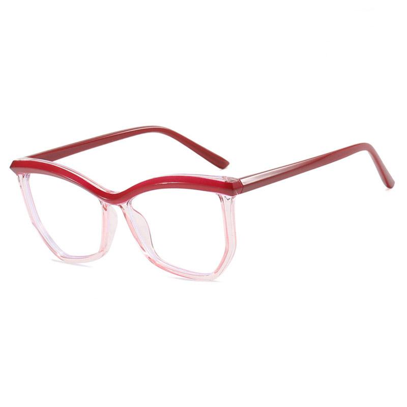 Irregular Polygonal Eyebrow Flat Mirror, Anti Blue Light Cat Eye Personalized Eyeglass Frame, Fashionable Commuting Frame 1027