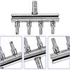 Joyzan Air Splitter Flow Control Valve, Aquarium Flow Gang Lever Pump Distributor 4 Way Stainless Steel Fish Tank Manifolds Multi Port T Shaped Line