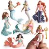 Solid Mermaid Princess Figurine - Realistic Doll Model Cake Ornament