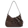 Personality Trendy Fashion Bow Underarm Bag Women's New Shoulder Texture Commuter Baguette Bag