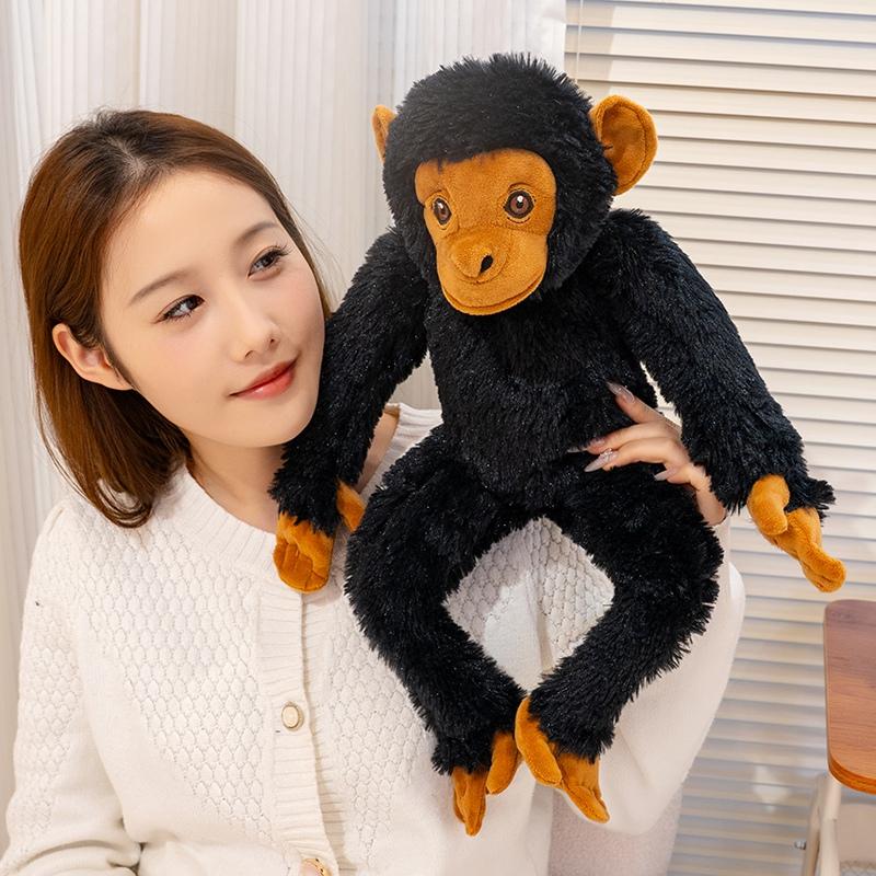 Nouvelle Décoration Accompagne 1 Pièce 50cm Peluches Orang-outan Noirs Douces Peluches Dessin Animé Singe Poupée Oreiller Câlin Pour Cadeaux d'Anniversaire