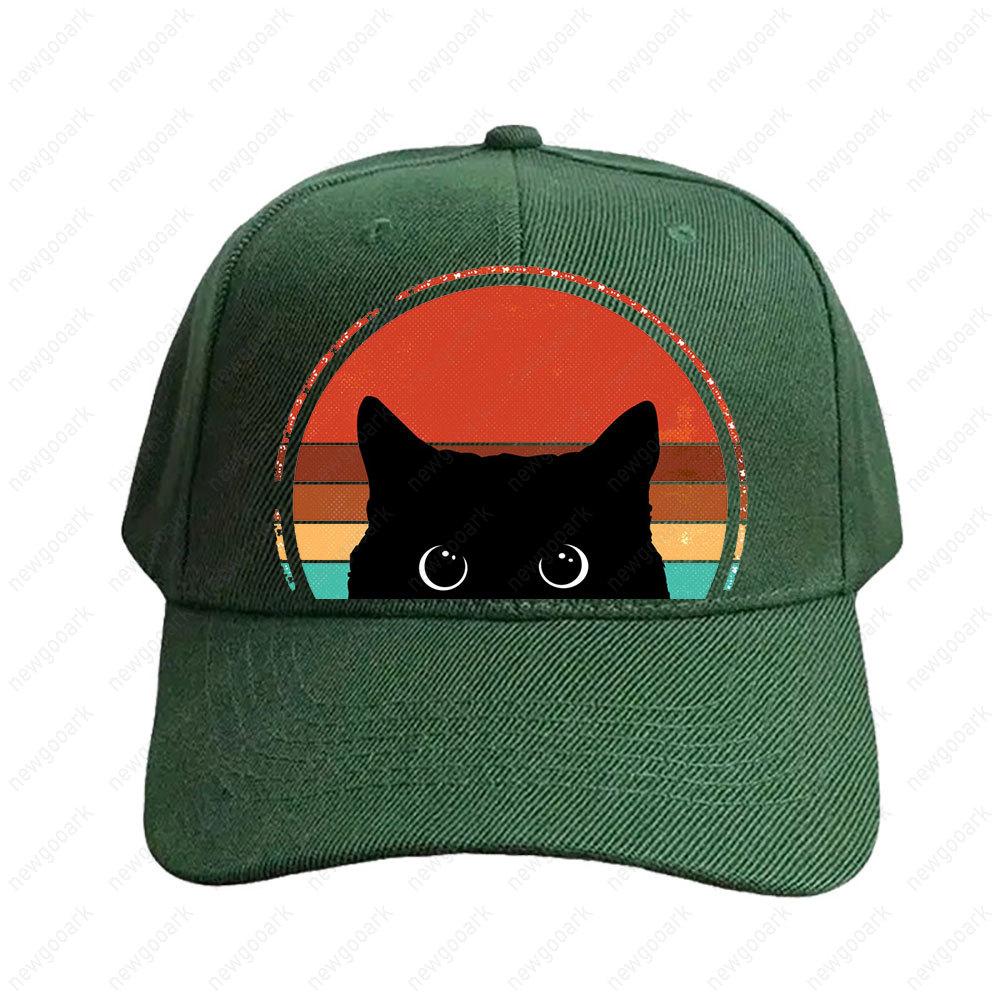 

Черная кошка подглядывает Закат Винтажная кепка Женская Унисекс Козырек Модная Повседневная Регулируемая С принтом Бейсболки Взрослые Для улицы Adjustable
