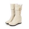 Autumn and winter new boots inner height increase Martin boots women's medium boots versatile high-heeled short boots thin flat 