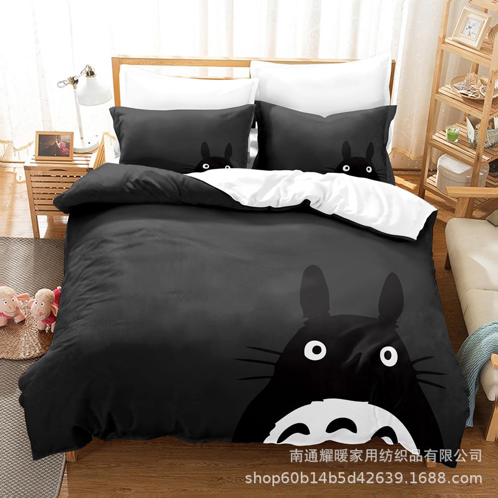 3D Digital Printing Bedding Four-Piece Set Three-Piece Set Chinchilla Bed Sheet Quilt Pillow