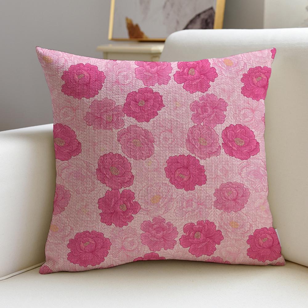Elegant PPeony PatternS Cushion Cover Pcs Linen Throw Pillow Covers x x Modern Home Decor