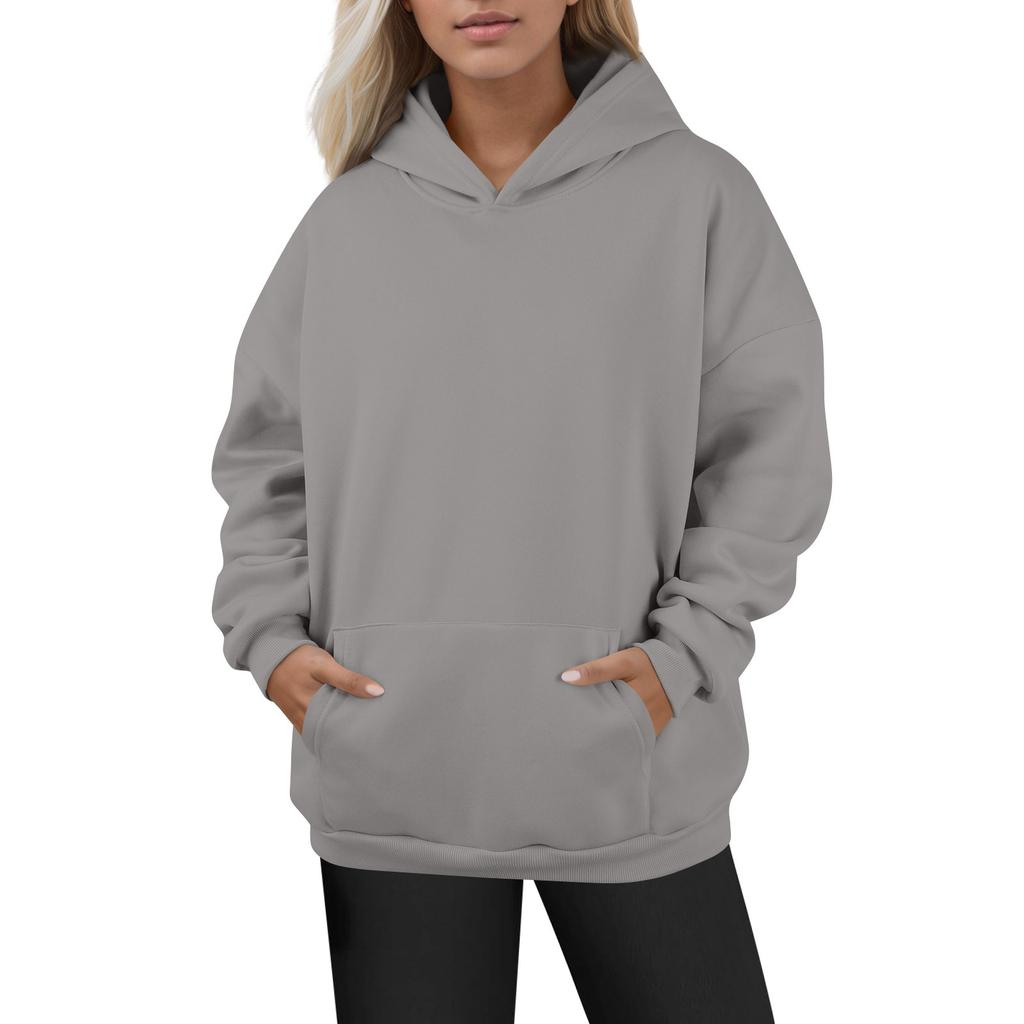 Women's Fashion Daily Versatile Casual Crewneck Sweatshirts Long Sleeve Solid Color Top Sweatshirts