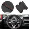 Suede Perforate Leather Car Styling Steering Wheel Cover Trim For Honda Fit Jazz City 2009 2010 2011 2012 2013 Ight 2010-2014