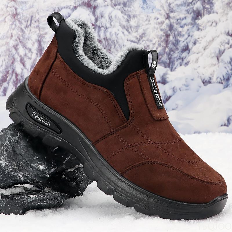 Winter middle elderly Cotton Shoes Velvet Comfort warm shoe Fashion light Male boots Casual non slip cloth shoes Zapatos Homme