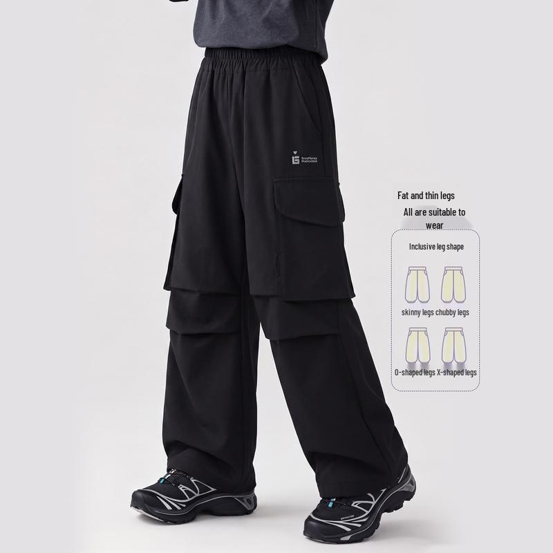 Girl's Autumn Outdoor Wide-Leg Cargo Pants