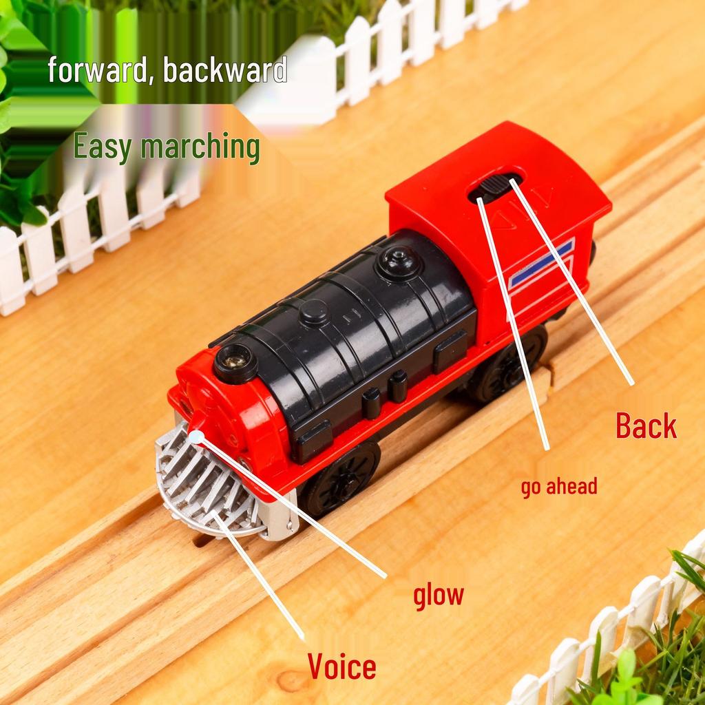 Electric Light & Sound Magnetic Train Toy for Kids - Track Compatible
