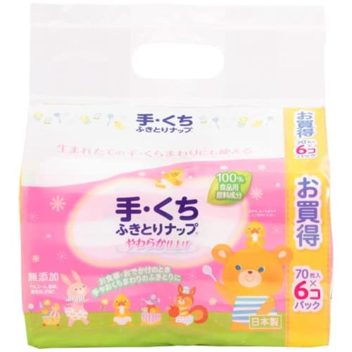 

[.co.jp Exclusive] [420 Wipes] Pigeon Hand and Mouth Wipes, 420 sheets (70 sheets x 6 packs)