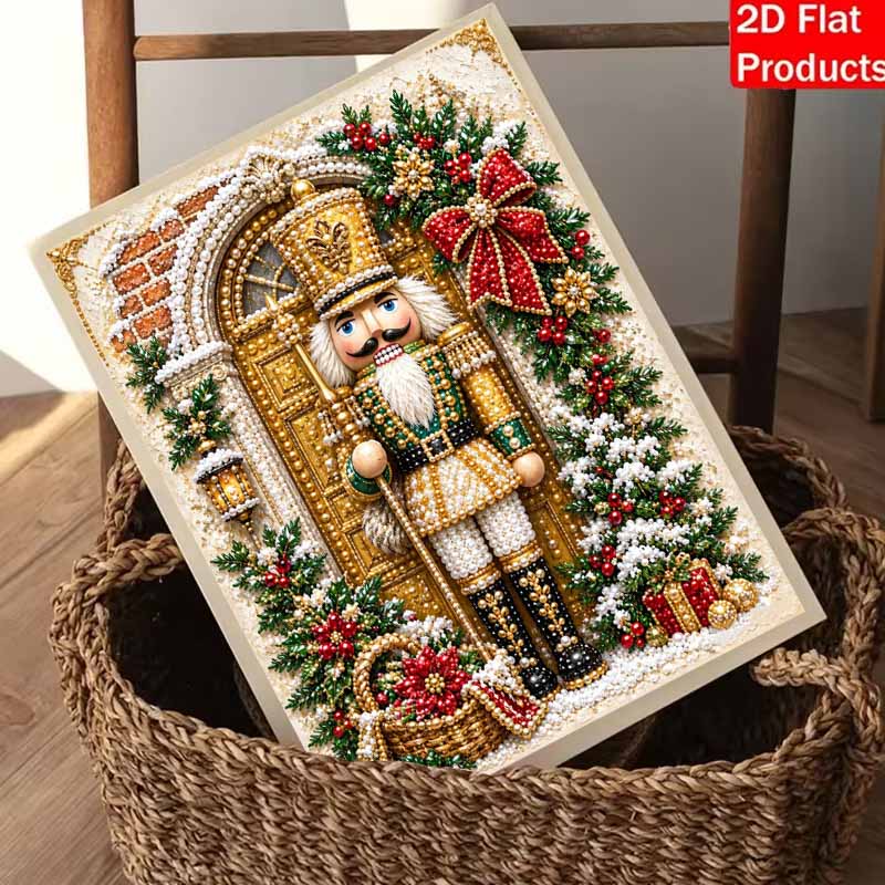 DIY Pearl and Diamond Painting Kit. Christmas Nutcracker Soldier theme. suitable for beginners. festive home wall decoration. handmade gift.