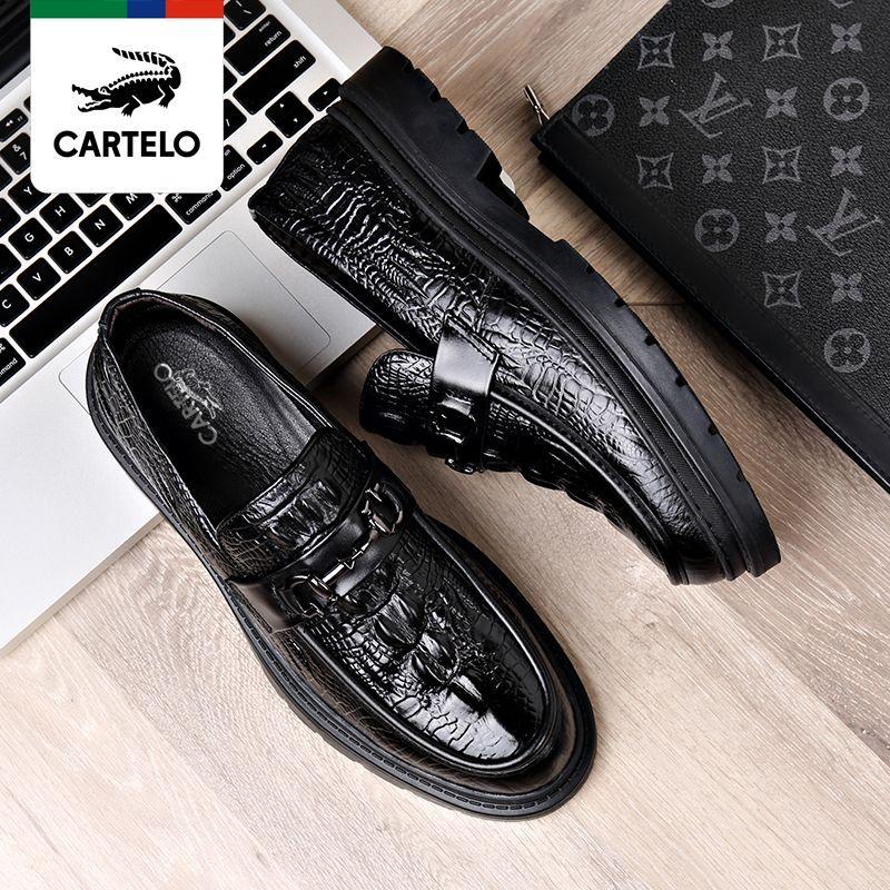 Herren Business Casual Lederschuhe Krokodilmuster Echtes Leder Erste Schicht Rindsleder Modisch und Vielseitig Authentisch