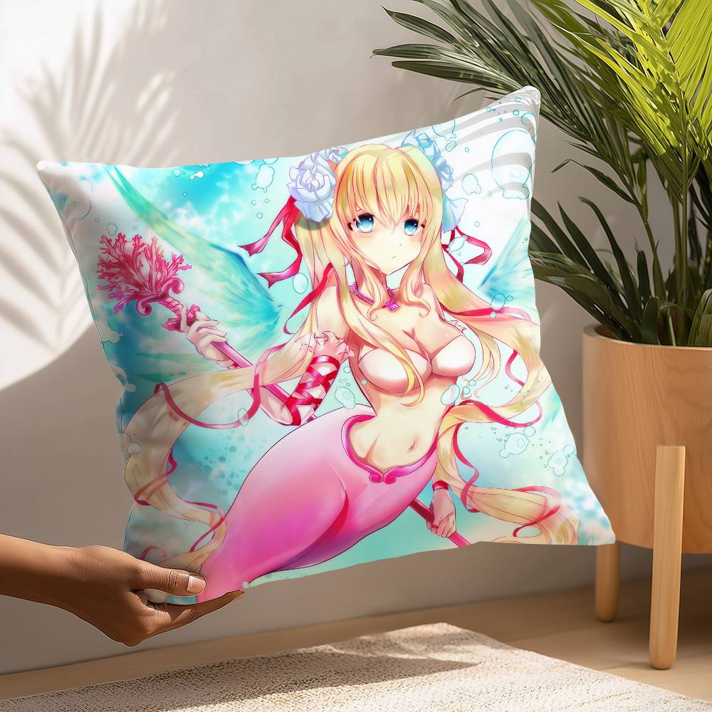 

Mermaid Melody Pichi Pichi Pitch Pillow Case Plush Fabric Soft Pillowcase Double Sided Print Cushion Cover Household Gifts 12x12Inch