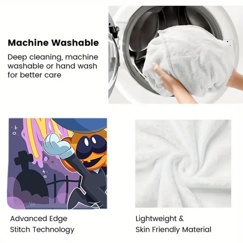 Spooky Month 2D Flat Pattern Flannel Blanket High quality All Seasons Warmth and Comfort Perfect for Christmas Gifts.DMT0925539