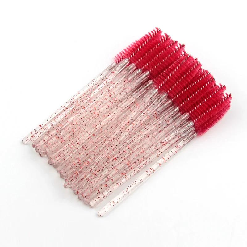Wholesale 50pcs Disposable EyelashBrushes ExtensionCrystal Eyebrow Brush Mascara Wand Eye Lashes Cosmetic Tool Set Makeup Beauty
