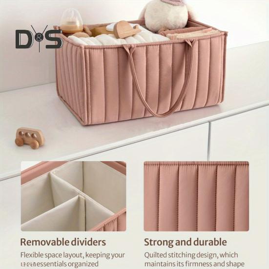 Geantă Organizator Portabil pentru Scutece de Bebeluș cu Mâner Capacitate Mare Multifuncțională Prietenoasă pentru Călătorii Geantă de Mână pentru Depozitarea Lucrurilor Esențiale pentru Bebeluș