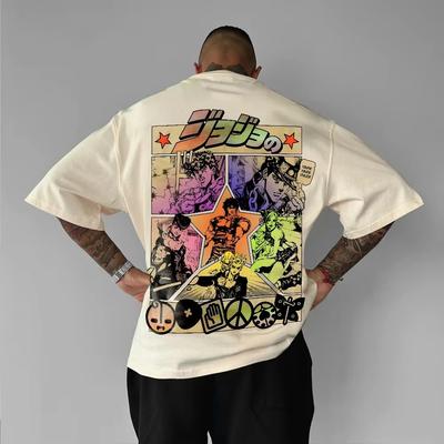 2026 Letní Móda Trendy Japonská Anime Jojo Pánské Dámské Oblečení Harajuku Léto Y2k Grafická Trička Oversized Volné Bavlněné Krátký Rukáv Trička