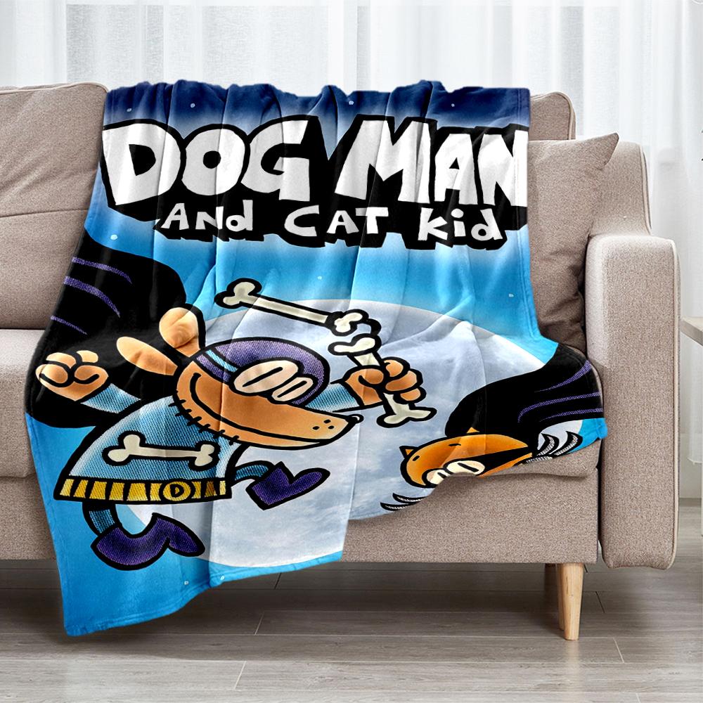 Dog Man Theme Printed Blanket - Perfect for Couch, Bed, Travel & Outdoor Use | Machine Washable, Cozy & Durable.