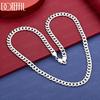 925 Sterling Silver 20-24 inch 7mm Side Chain Necklace Wedding Jewelry