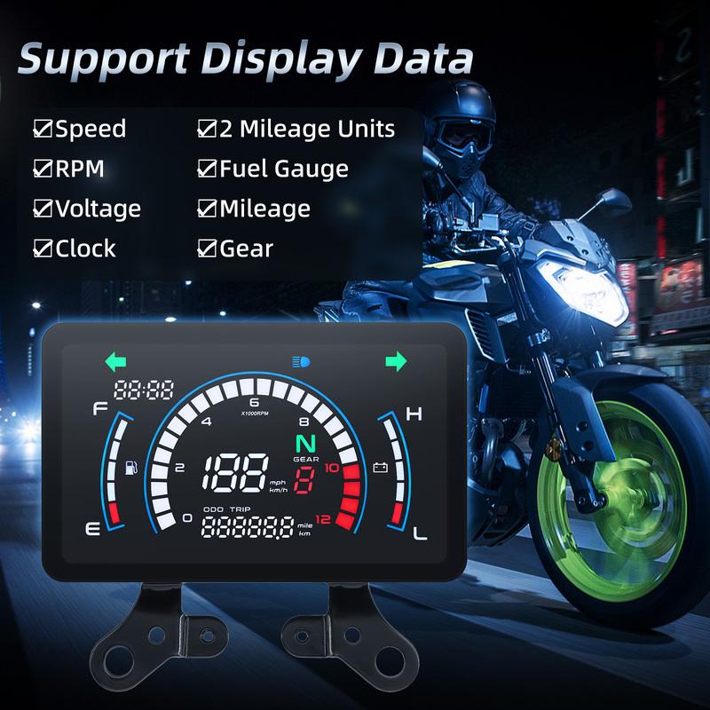 Motorcycle trument for Honda EX5 Large Dashboard Speedometer ODO TRIP 0-12000RPM Tachometer Fuel Gauge Time Voltage