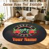 Round Rug Custom NameGuns N’ Roses Pattern Non Slip Carpet Home Floor Decor