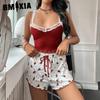 Women's Home Wear Lace Camisole Shorts Set Floral Comfortable Stretch Home Leisure Pajamas