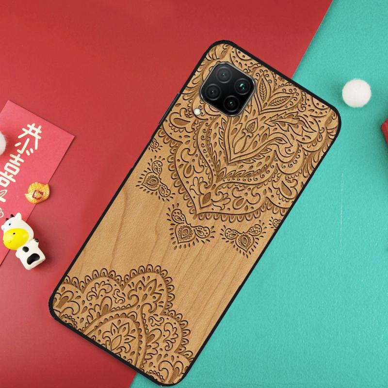 Mandala Floral Wood For Huawei Nova 7i 8i 11i 12i Y73 Y72 Y61 Y91 Y90 Y70 Y60 9 10 SE 11 Pro P30 P40 Lite Case