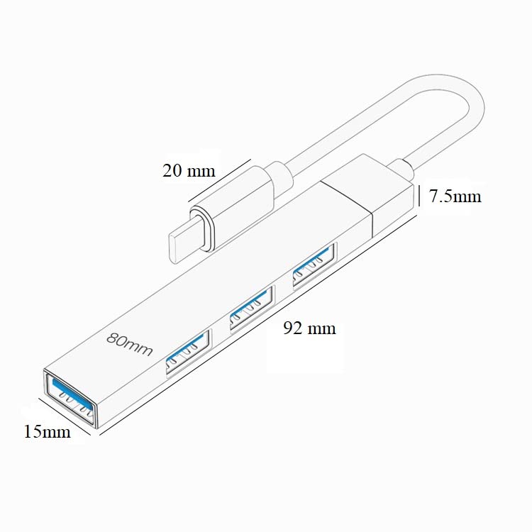 KOKKIA 4 Ports In 1 To 4 Support for Desktop Smartphones USBC_4USBA_Hub USB-A USB-C Hub, USB-C USB-A Windows/MacOS/Android/iOS/Linux Laptops,