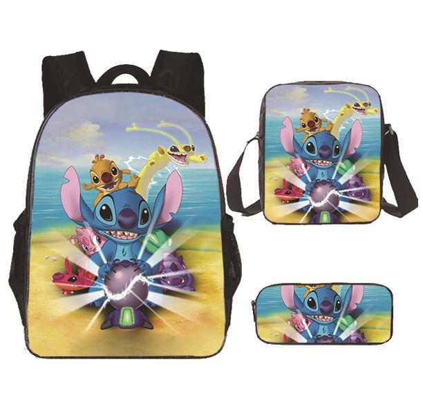 Stitch Backpack Cartoon Set With Lightweight Breathable For Students Elementary