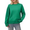 Women's Oversized Knit Sweater, Comfortable Top, Cute Thick Round Neck Plus Size Pullover Long Sleeve Clothing