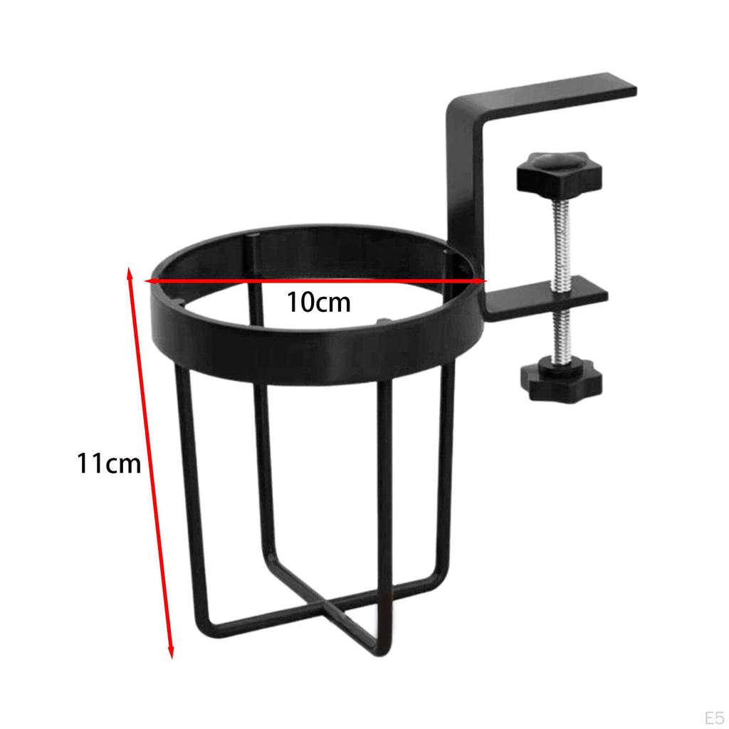 Clip On Desk Cup Holder Anti Spill Lightweight Adjustable Nonslip Clamp Water Bottle