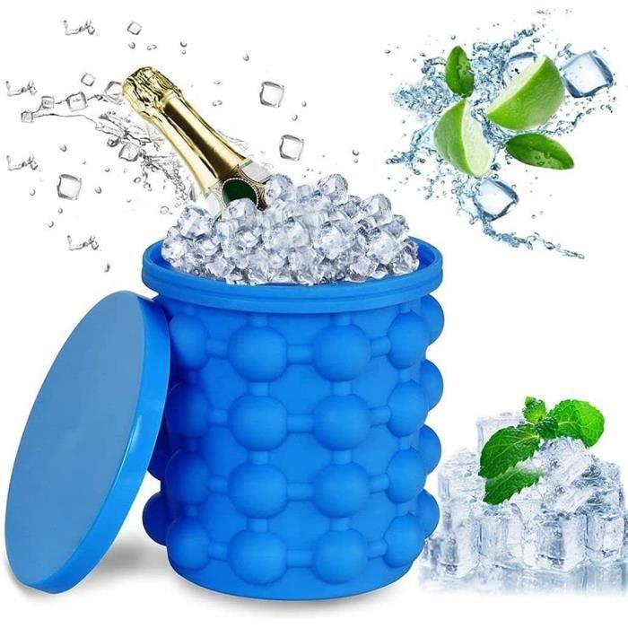 Bac à glaçons - Ice Cube Maker - Silicone bleu - Avec couvercle - Flexible antiadhérent