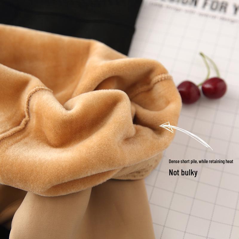 2025 Plus Size Women's Fleece-Lined Winter Leggings - Black Warm Non-Dropping Crotch Pants