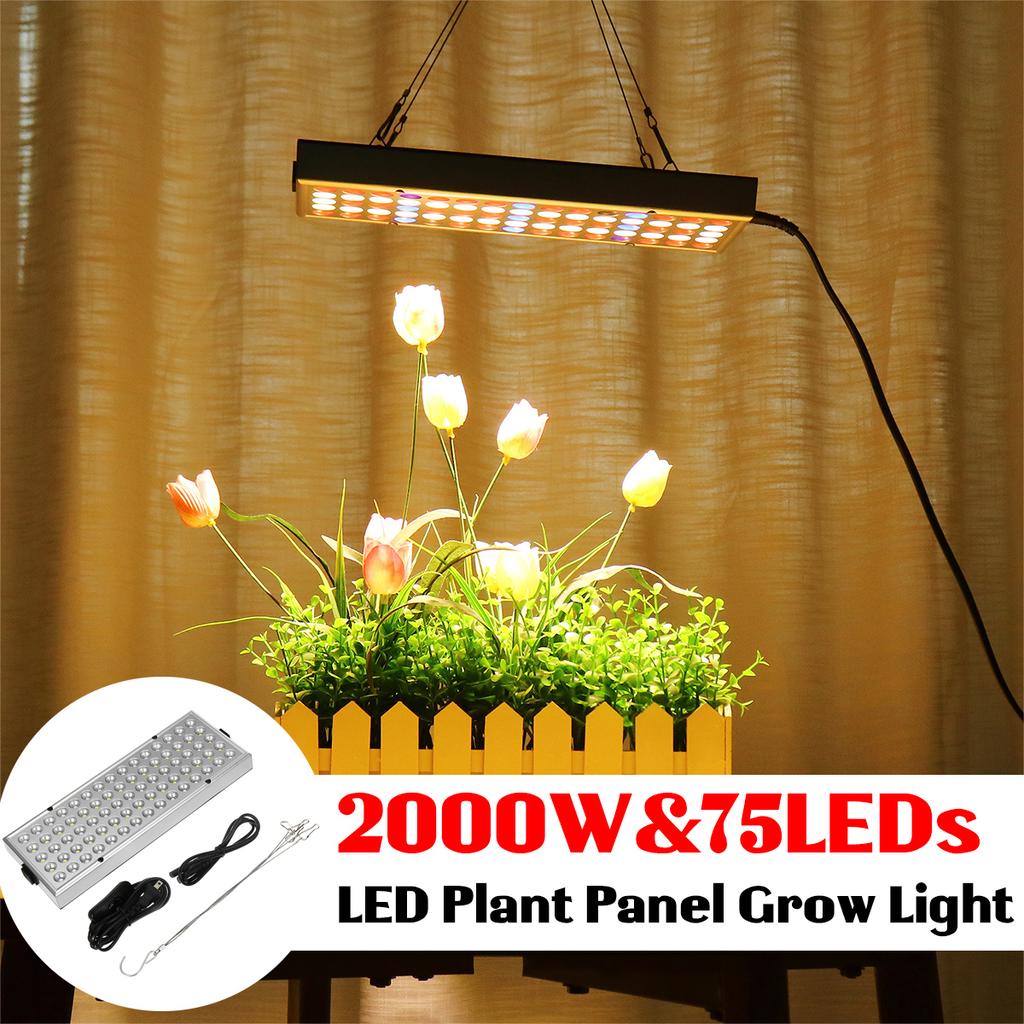 75 LED Full Spectrum Grow Light Growing Lamp For Greenhouse Veg Flower ...
