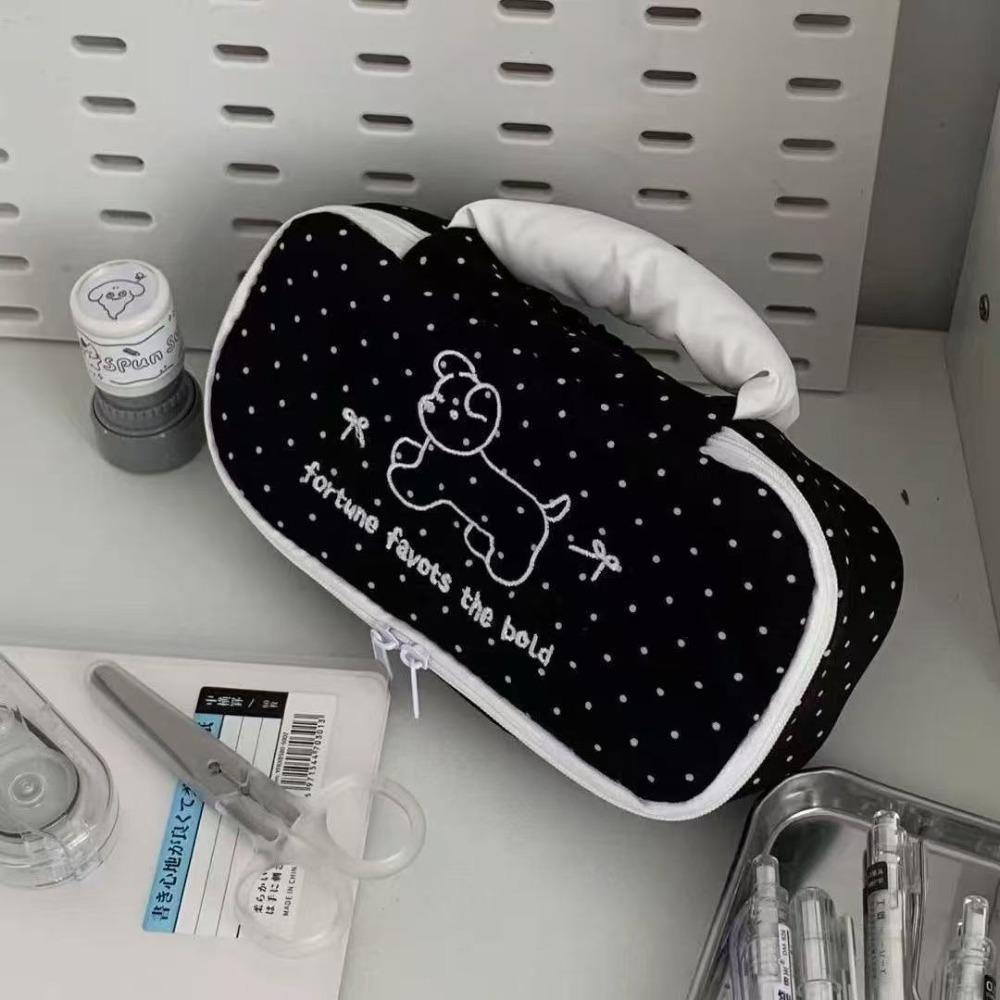

Polka Dot Design Pen Bag Rabbit/Puppy Pattern Pen Pouch High Quality Pencil Case Gift