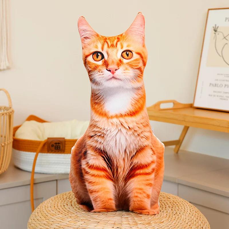 Niedliche lebensechte 3D Katzen Plüschtiere Stofftier Weiche Tierpuppe Simulation Schlafkissen Sofakissen Zeichentrickpuppe Heimdekor Geschenk