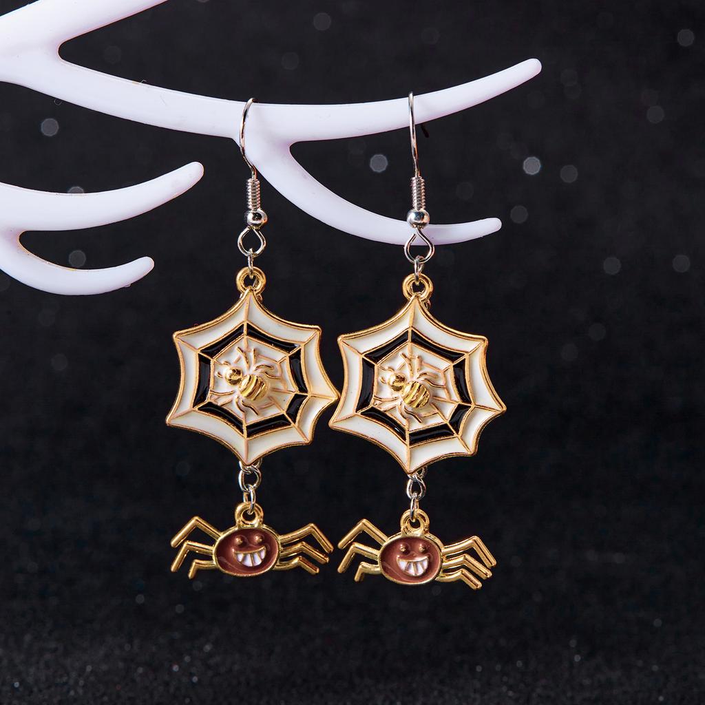 Cute Halloween Ghost Dangle Earrings for Women Cartoon Pumpkin Bat Spider Web Cat Tassel Drop Earring All Saints' Day Jewelry