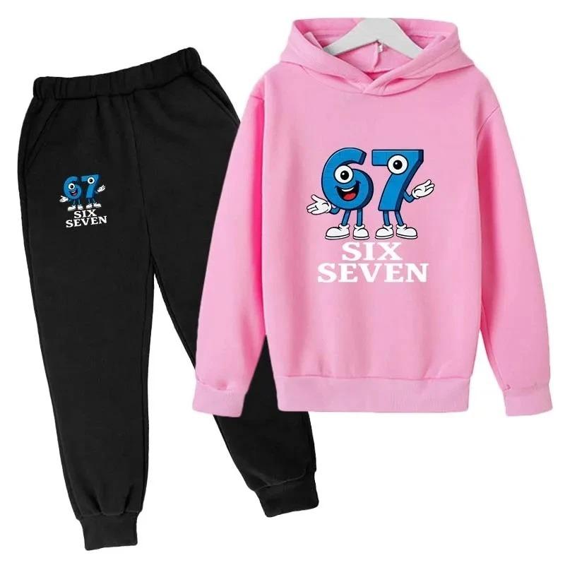 Sei Sette Divertente Stampa Cartone Animato Set Bambini Bambini Primavera Autunno Casual 2 Pezzi Felpa+Pantaloni Jogging Tute Ragazzi Ragazze Vestiti