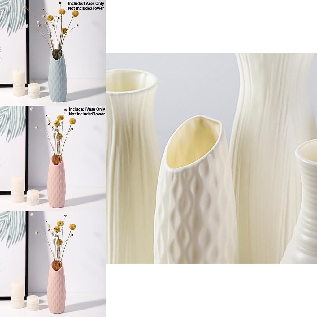 Chic Plastic Flower Vase Beautiful Imitation Ceramic Design Perfect For Home Decor