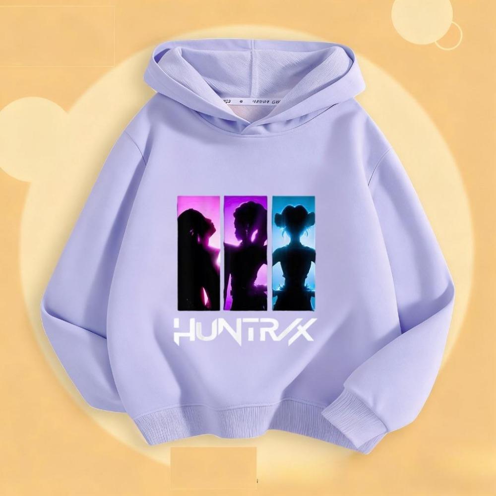 

KPop Demon Hunters Girls Hoodies Spring Clothing New Fashion Simple Printed Hooded Tops Sweatshirts Children s Wear Hoodie 1-7Y 100