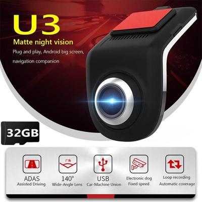 Full HD 1080P U3 Car DVR Camera Mini ADAS Auto Digital Video Recorder Dash Cam for Android Multimedia Player Car DVRs 32G Card