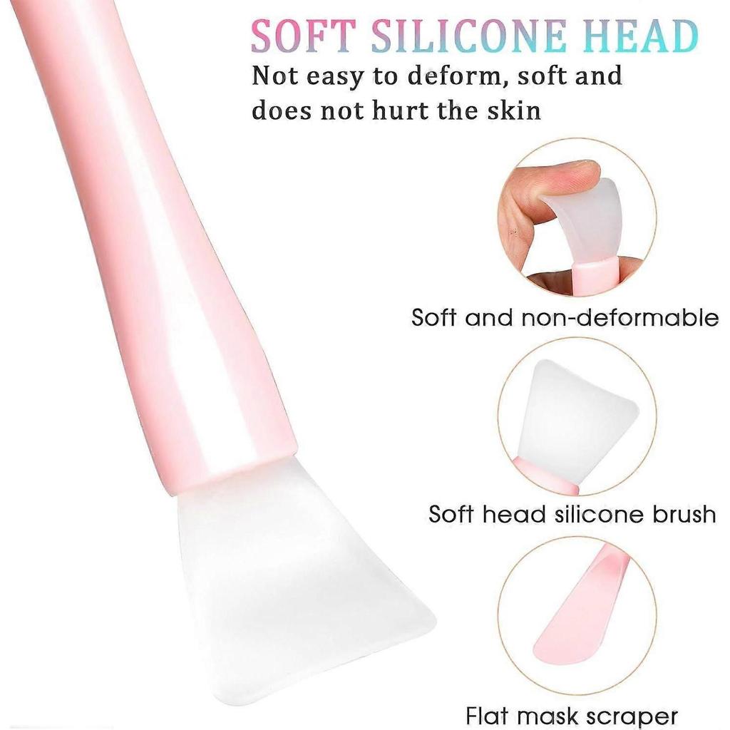 Silicone Facial Mask Applicator 4 Pcs Reusable Double-End Face Mask Brush Washable Beauty Spatula Tools for Clay Cream Gel And Mud Facial Masks Gentle