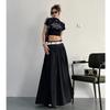 Damen Hohe Taille Weißer Rock Locker Fließend Sommer Lässig Vielseitige Kleidung
