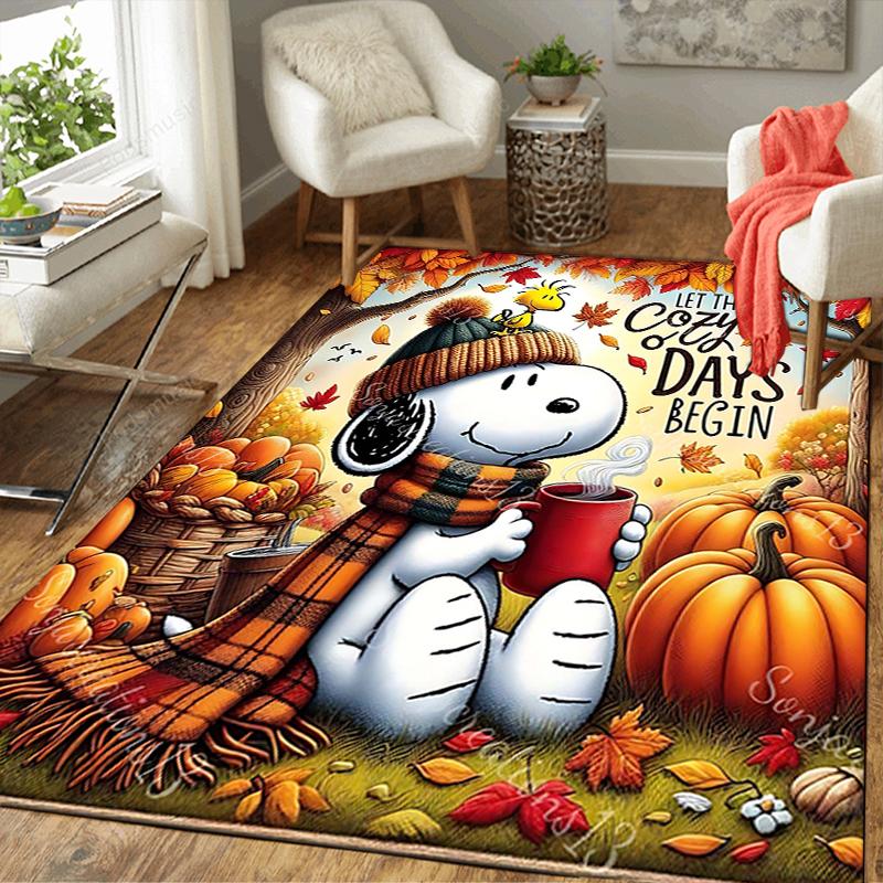 1Pc Snoopy'S Halloween Night Rug Office Carpet Indoor Outdoor Doormat Nonslip Soft And Comfortable Living Room Christmas Halloween Gift D918100