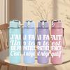 1PC J'ai Faim French Light Slogan 750ml Color Plastic Sports Water Bottle Leakproof Flip Straw Lid Suitable for Sports Office Home Use