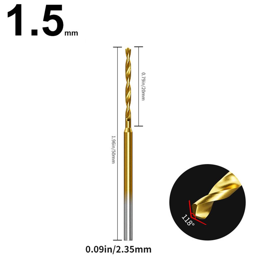 1 Pcs Drill Bit 0.6-2.2mm Tiny Drill Bit 2.35 Shank Engraving Bit Hole Drilling Tool Shank Wood Tools For Electric Drills