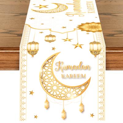 Ramadan Table Runner Decoration 2025 EID Mubarak Decor For Home Tablecloth Ramadan Kareem Islamic Muslim Party Eid Al Adha Gifts